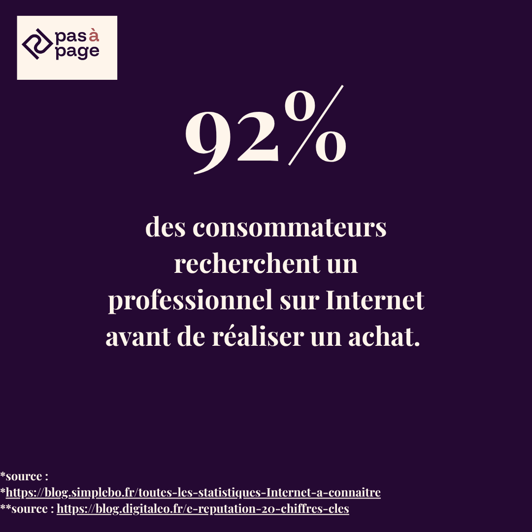 statistique de l'utilisation d'Internet dans les recherches d'un professionnel